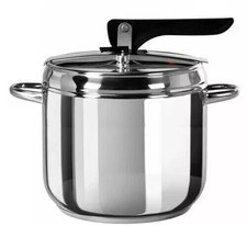 PENTOLA A PRESSIONE 7 LITRI IN ACCIAIO 6MM INOX SICURA ANCHE AD INDUZIONE 22 CM