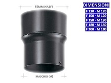ALLINOX Riduzione Canna Fumaria Acciaio Nero Aumento Stufa a Legna