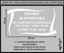 adesivo orario apertura per