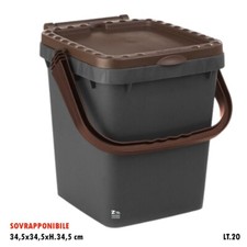 PATTUMIERA ECOPLUS 20 LT. MARRONE PER DIFFERENZIATA MANICO ANTIRANDAGISMO