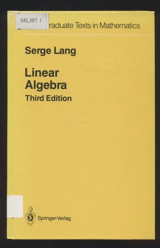 Linear algebra lang serge - linear, lang,