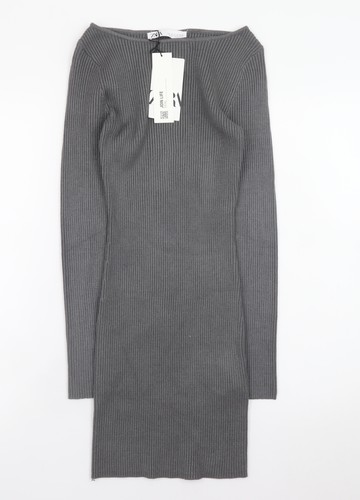 Vestito donna zara - grigio, in