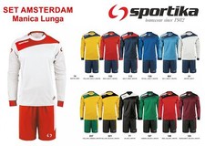 Completo Calcio Calcetto Manica Lunga SPORTIKA SET AMSTERDAM 13 Colori a scelta