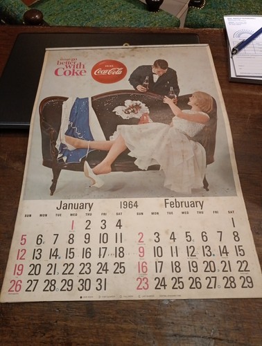 Calendario originale 1964 coca - calendario,