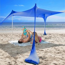 Tenda da Spiaggia Portatile Grande Parasole Pop Up per Mare Campeggio e Picnic