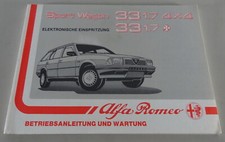 Manuale Alfa Romeo 33 Sport Wagon 1.7 & 1.7 4x4 Di 05/1988