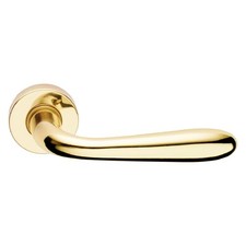 MANIGLIA PORTA BLINDATA ROSETTA TONDA 'GOCCIA' Dx - cromo satinato  - FORME