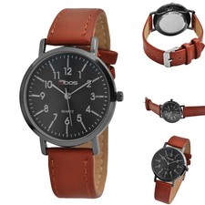 OROLOGIO DA POLSO UOMO DONNA UNISEX ANALOGICO CINTURINO IN SIMILPELLE QBOS