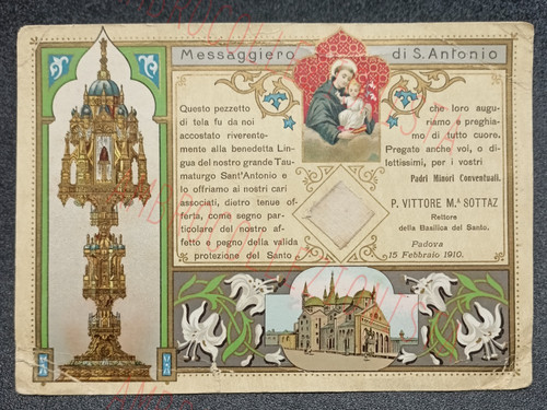 Santino cartolina reliquia iii - santino,