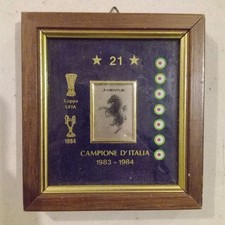 JUVENTUS 21 CAMPIONE D'ITALIA 83-84 Coppa Delle Coppe 1984 Calcio Vintage Targa