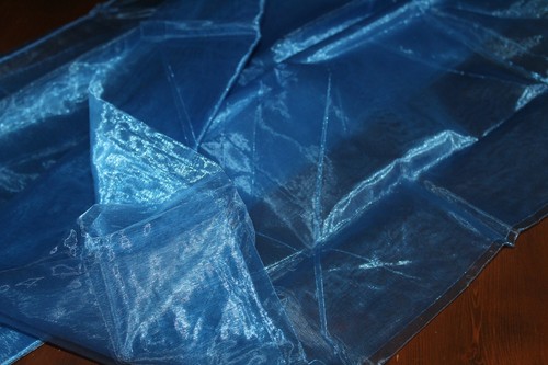 Tessuto decorativo organza blu - tessuto,