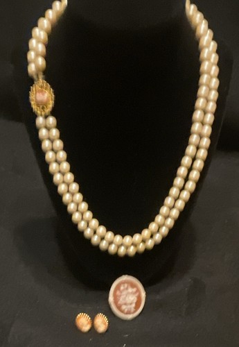 Set collana orecchini cammeo - set,