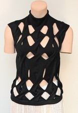 GIORGIO ARMANI top donna maglione nero taglia it. 44 Dt. 38