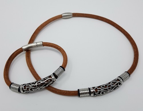 Set collana bracciale uomo - bracciale,