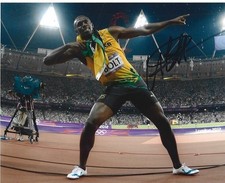 Usain Bolt foto firmata 10" x