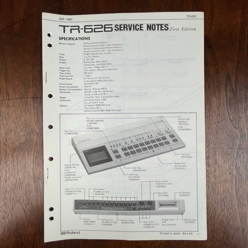 Manuale note servizio roland - servizio,