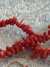 Orecchini Corallo E Turchese E Collana Corallo