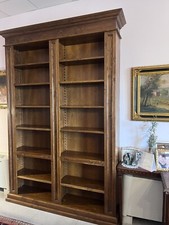 FANTASTICA LIBRERIA IN MASSELLO SU MISURA IN LEGNO ANTICO A GIORNO CON TIRETTI