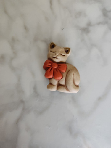 Magnete gatto fiocco rosso - gatto,