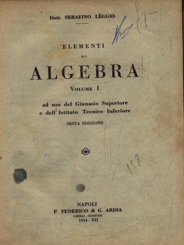Elementi algebra volume - di,