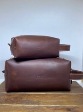 Borsa da toeletta in pelle per