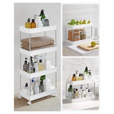 CARRELLO PORTAOGGETTI A 4 LIVELLI CON RUOTE DA CUCINA RIPIANO SALVASPAZIO BAGNO 