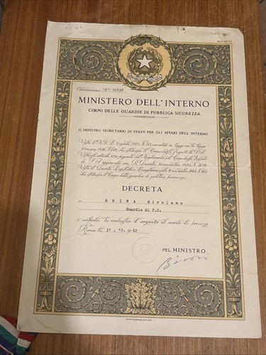 Attestato medaglia merito - al,