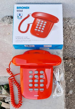Telefono Fisso a Tasti Brondi Sole Rosso Stile Vintage Design Retrò