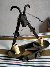 lampada Da Parete Lampadario doppio nero caprone Vintage ferro battuto