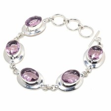 Bracciali gioielli in argento sterling 925 fatti a mano con pietre preziose d...