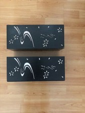 Scatole porta oggetti nere in legno con inserti giapponesi con divisori 