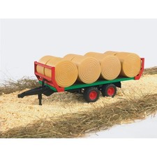 Giochi - Vari - Bruder: 2220 - Rimorchio Con 8 Balle Fieno Rotonde