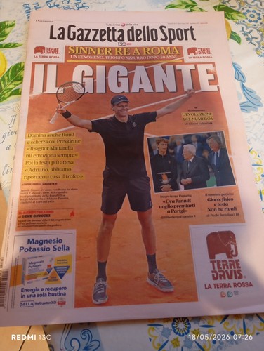 Gazzetta dello sport sinner - dello,