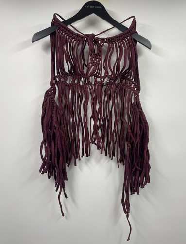 Top rosso bordeaux macramè