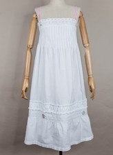 Abito - camicia da notte canotta - vintage - nonna-  handmade - decoro fiori