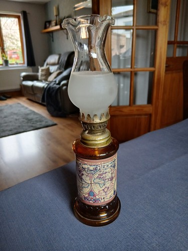 Vintage amber glass base - glass,