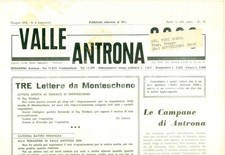 1972 Mensile LA VALLE ANTRONA Le Campane di ANTRONA *Giornale