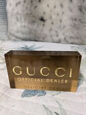 Autentico Gucci Rivenditore Ufficiale Trasparente Lucite E Oro Espositore Negozio