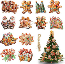 24 Decorazioni Natalizie per Albero Di Natale, Con Pan Di Zenzero,Decorazione pe