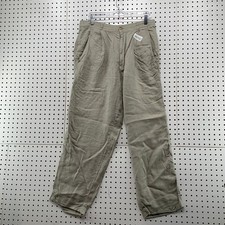 Pantalone vintage Giorgio Armani uomo 34 beige 100% lino plissettato Italia 34 33x29