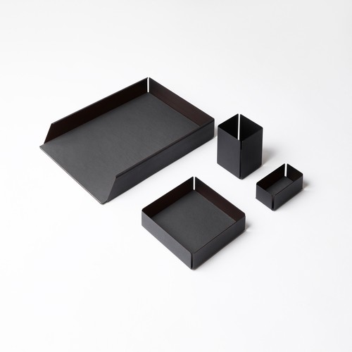 Set scrivania acciaio nero - set,