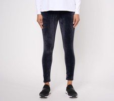 Pantalone donna Cuddl Duds taglia L doppia h velluto leggings verde A293100