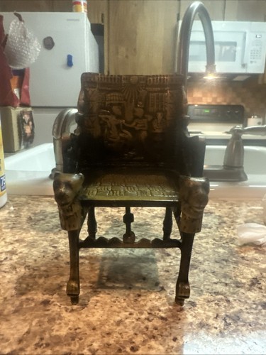 Vintage egyptian brass chair - egyptian,