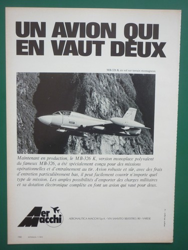 1972 pub avion - 7/1972, aermacchi