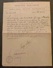 Documento Repubblica Sociale Italiana RSI Bergamo Raid Aereo Sanità Ambulanza 44