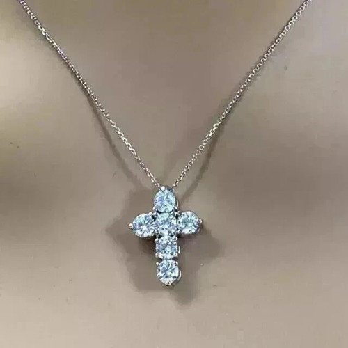 Ciondolo croce donna diamante