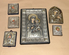 LOTTO QUADRETTI CON IMMAGINE SACRE IN FOGLIA D'ARGENTO 925 MISURE VARIE