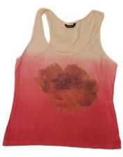 CARRERA canotta donna grafica UK 14 grande rosa colorblock LR11