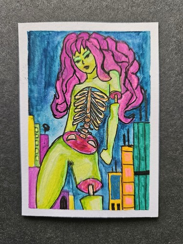 Aceo carta artistica astratta - aceo,