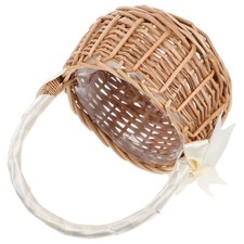  Cesto Portaoggetti in Vimini Fiore di Salice con Manico per Bomboniere Matrimonio